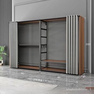 🚢Bedroom Floor-Standing Coat Rack Metal Wardrobe Full Steel Frame Double-Layer Full-Hanging Wardrobe Open Wardrobe