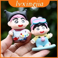 Shin Crayon 6pcs Chan Bathing Driving Scene Model Ornament Set For Anime Fans And Kids