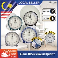 Quartz Analog Clock Mini Round Clock Mini Bed Alarm Clock /Jam Loceng Bulat Quartz