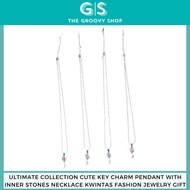 Ultimate Collection Cute Key Charm Pendant With Inner Stones Necklace Kwintas Fashion Jewelry Gift
