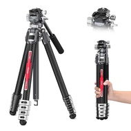 Ulanzi VideoGo Carbon Fiber Tripod with Video Head, 5-Section Extension, Lightweight, Travel Tripod, Arca-Swiss Compatible, 20kg Payload, Panoramic Shooting, Driver Set, Smartphone Tripod, Portable Carry Bag, for Video/DSLR Camera/Telephoto Lens/Projector