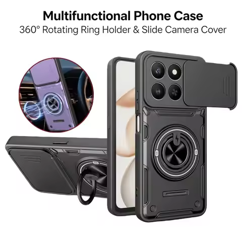 For Honor 400 Smart X7D Case Shockproof Armor Car Holder Magnetic Ring Phone Cover For Honor400 Smar