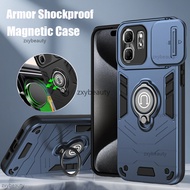 Infinix Smart 9 Hot 50i 4G 5G 2024 Case Shockproof Armor Magnetic Holder Ring Stand Slide Camera Len