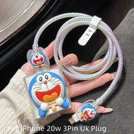 Cute Doraemon For iPhone 20W A2344 A2902 square 3-pin folding plug UK Charger Case Cute Cartoon Char