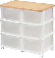 JEJ Astage EMING Storage Chest with Casters, 6 Drawers, Smoke Brown, Made in Japan, Easy Assembly, W
