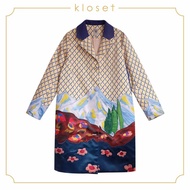 KLOSET Classic - K Print Coat (SS18-T022) เสื้อโค้ทคลุมคอปกแขนยาว ปักลาย