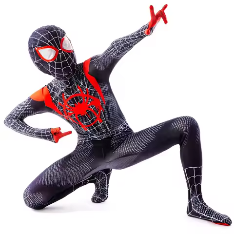 Anime Superhero Costume Miles Morales Cosplay Zentai Bodysuit Halloween Costumes Kids Superhero Cost