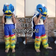 (Code 6twq0) One SET BARONGSAI Children / BARONGSAI Costume / Mask / LIONG / BARONGSAI Pants