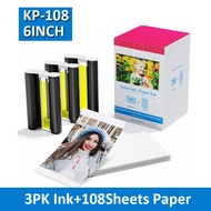 KP108IN  Ink Cartridges Compatible for Canon Selphy CP Photo Paper 4"x6"Selphy CP1300 CP1200 CP910 C