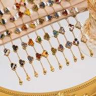 Simple Versatile Fashionable High-End Feeling Four-Leaf Clover Shiny Light Luxury Exquisite Bracelet