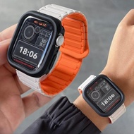 Soft Black Case+Magnetic Sport watchband,Liquid Silicone Strap Suit for Apple Watch Ultra2 S10 S9 S8