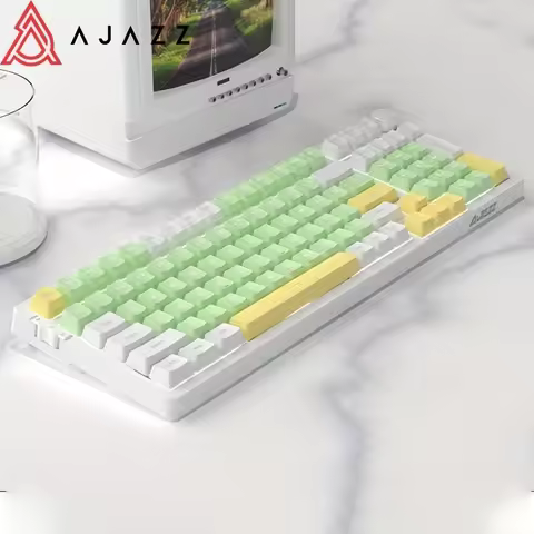 AJAZZ AK992 91-key-wireless hot-swappable mechanical keyboard PBT-comfortable to the touch-scroll wh