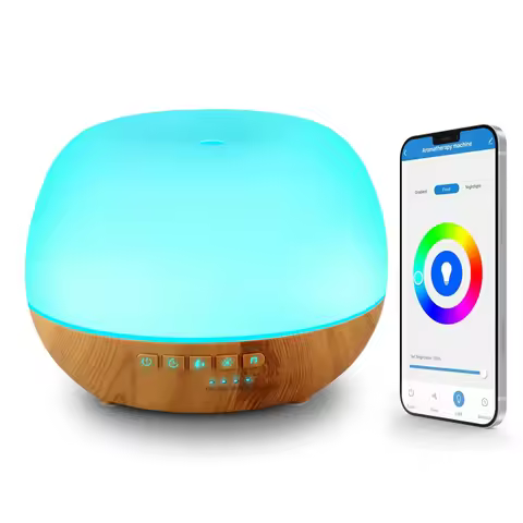 Smart WiFi 500ml Aromatherapy Essential Oil Diffuser Air Humidifier, Connect with Tuya, Alexa and Go