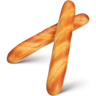 2pcs Artificial French Long Bread, 13. 6 Inch Pu Fake Baguette, Soft Touch Lifelike Bread Loaf for P