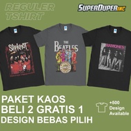 Paket Beli 2 Gratis 1 Kaos Band Reguler