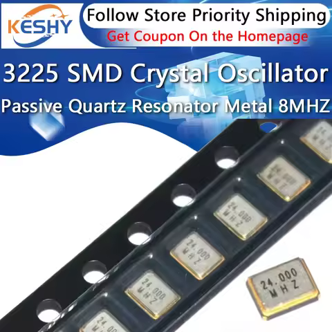 5PCS 3225 Passive SMD Quartz Resonator Crystal Oscillator Metal SMD 4pin 8MHZ 10MHZ 12MHZ 16MHZ 20MH