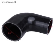 LOVE Silicone 2.5 to 2 Inch ID (63mm to 51mm) 90 Degree Elbow Reducer - Black PING