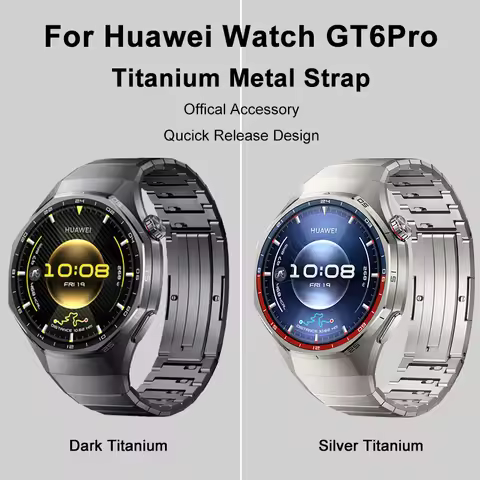 Titanium Strap Watchband for Huawei Watch GT 6 Pro 46mm No Gaps Luxury Metal Bracelet for Huawei GT6