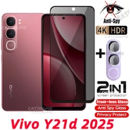 Vivo Y21d ฟิล์มกันรอยป้องกันเต็มพื้นที่ของหน้าจอแก้วแบบเทมเปอร์กัน Y21d ส่วนตัวสำหรับกันคนแอบมองเพื่