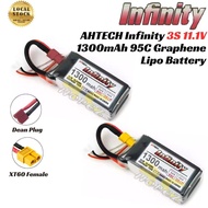 AHTECH Infinity 3S 11.1V 1300mAh 95C Graphene Lipo Battery with Dean Plug / XT60 AI1300