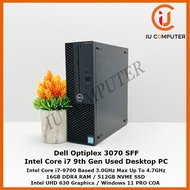 DELL OPTIPLEX 3070 SFF INTEL CORE I7-9700 16GB DDR4 RAM 512GB NVME SSD USED DESKTOP REFURBISHED PC