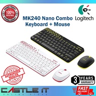 Logitech MK240 Nano Combo Desktop Wireless Keyboard Mouse BLACK WHITE (920-008202/920-008201)