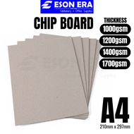 [A4] Chip Board A4 1000gsm/1200gsm/1400gsm/1700gsm Black 1pc Grey Card Board Kad Tebal