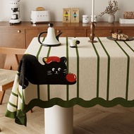 【Cai-Cai】ผ้าปูโต๊ะ PVC กันน้ำและกันน้ำมันทนความร้อน 80 ° C ปราศจากการซักและทำความสะอาดง่ายและต่อต้าน