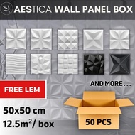 3D Pvc Wall Panel 1 Box 50X50Cm Dinding Wallpaper | Dekor Rumah