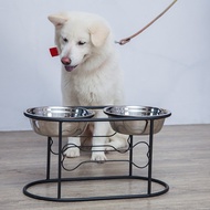 Iron Dog food rack pet double bowl rack dog bowl rack dog food basin dog food bowl