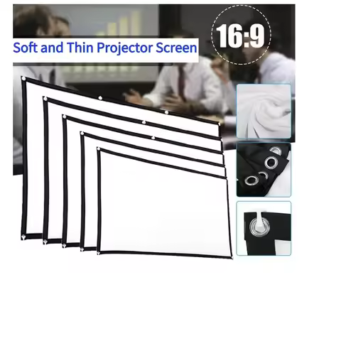 Projector Screen Curtain Video Projector Screen Anti-Light 60 72 84 100 120 150 inch Projection Scre