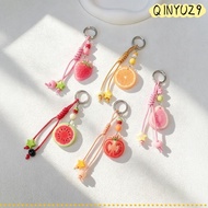 QINYUZ9SF Fruit Slice Keychain, Slice Shape Portable Fruit Themed Bag Charm, Minimalist Star Braided