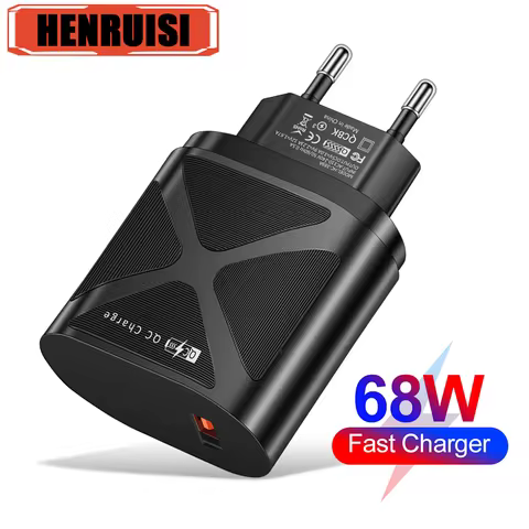 68W USB Charger Fast Charging QC3.0 Mobile Phone Charger For Iphone 12 13 14 15 Xiaomi 12 Samsung Hu