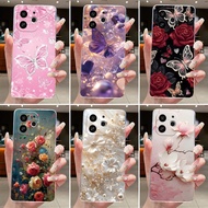 For Tecno Spark 30C 5G Case KL8H Aesthetic Luxury Butterfly Flower Clear Soft Silicone Jelly Back Co