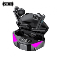 Vitog X15 Tws Gaming Earbuds Wireless Earphones Waterproof Earbuds Touch Control Headset with Noise 