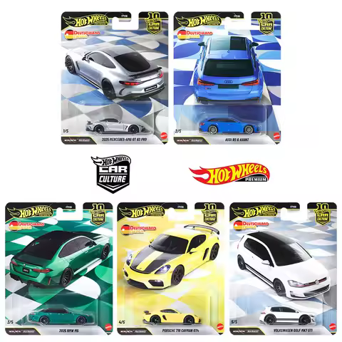 Hot Wheels FPY86-W Deutschland Design Series,MERCEDES-AMG GT Audi RS 6 Avant BMW M5 Porsche 718 Volk