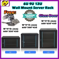 Glass Door Computer Server Rack 6U 9U 12U Network Cabinet 9U Equipment Server Cabinet Wall Mount 12U