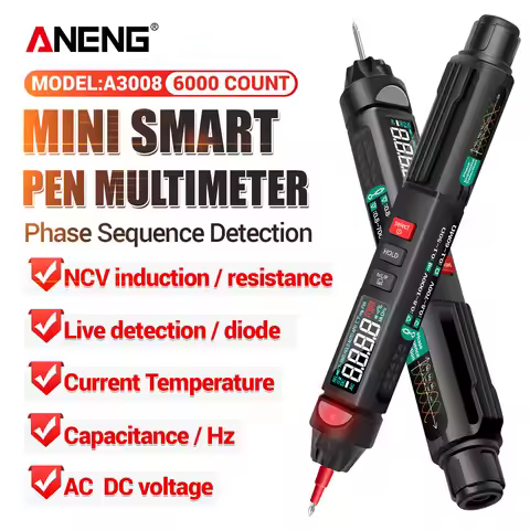 ANENG A3008 Non Contact Voltage Detection High Precision Auto Off Voltage Current Tester Ohm Capacit