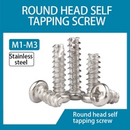 304 Stainless Steel Self-Tapping Screw Cut Tail Wood Screw Screw Round Head Flat Tail Self-Tapping S