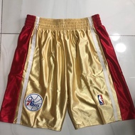 Mens ประณีตเย็บปักถักร้อยเสื้อ Philadelphia 76ers Allen Iverson  1996-97 ไม้เนื้อแข็ง Classics Jerse