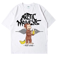 PRIA Kaos BAJU ARTIC MONKEYS Band Metal - Tshirt Curious George Cartoon Music Rock - Pretty Visitors