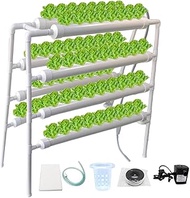 INTBUYING Hydroponics Growing System 70 Holes 8 Pipes 4 Layers Plant Site Grow Kit Food-Grade PVC-U 