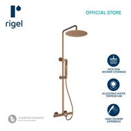 RIGEL Thermostatic Brushed Copper Rain Shower Set W2-R-TSME14418T (BrCu)