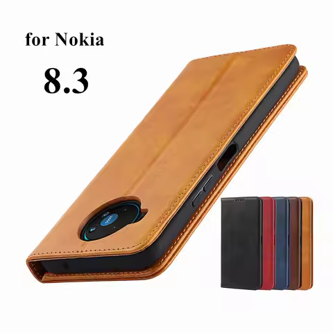 Premium Leather phone case for Nokia 8 V 5G UW / 8.3 5G flip case card holder Holster Magnetic attra