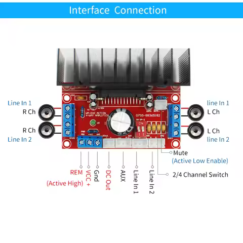 4X50W TDA7850 4.0 Channels Audio Power Amplifier Board Amplifiers HIFI Digital Stereo Four Channel A