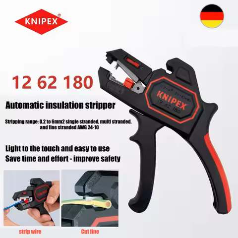 KNIPEX Self regulating insulated wire stripping pliers, automatic stripping machine, convenient wire