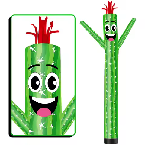 6/10/15/20FT Tall Inflatable Green Cactus Dancing Guy for Outdoor Decoration Advertising(Blower Not 