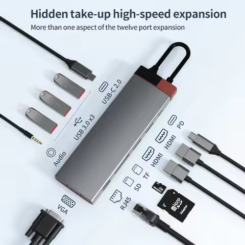 Basix USB C Hub Type-C to HDMI-Compatible Docking Station Laptop Adapter With For MacBook Air M1 iPa