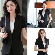 HITAM Blazer Women Black Short Sleeve Coat FORMAL Office Work Wear