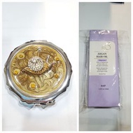 超值💕買1送1😊鑽飾 蝸牛 金屬 質感 摺疊隨身鏡 贈送🎁韓國 RAIP R3 摩洛哥阿甘護髮油
